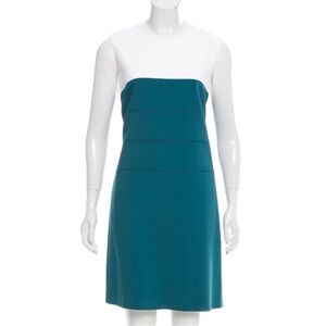 AQUILANO.RIMONDI White and Teal Colorblock Dress!